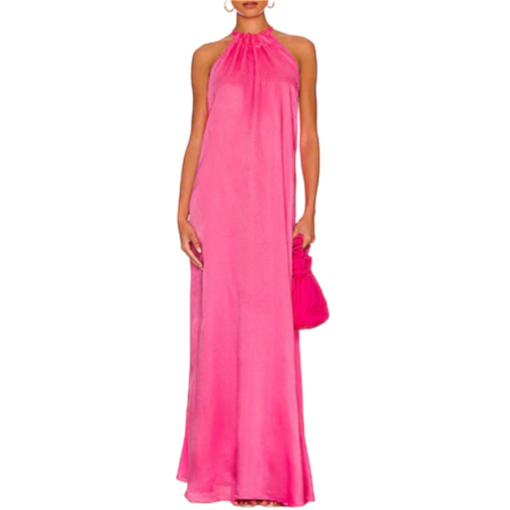 ESSENTIEL ANTWERP BAXOS SLEEVELESS MAXI DRESS FLURO PINK - 40EU / 8US